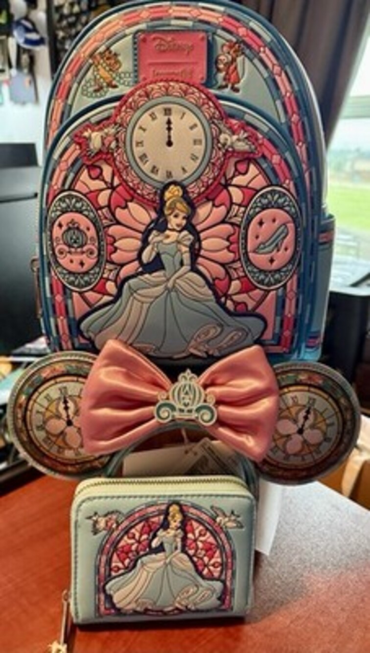 Loungefly Disney Cinderella Stained Glass Mini Backpack, Wallet And Ears NWT - Picture 1 of 1